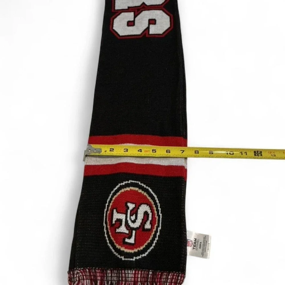 NFL Team Apparel San Francisco 49ers Scarf Unisex OSFA Black Excellent Knit Logo